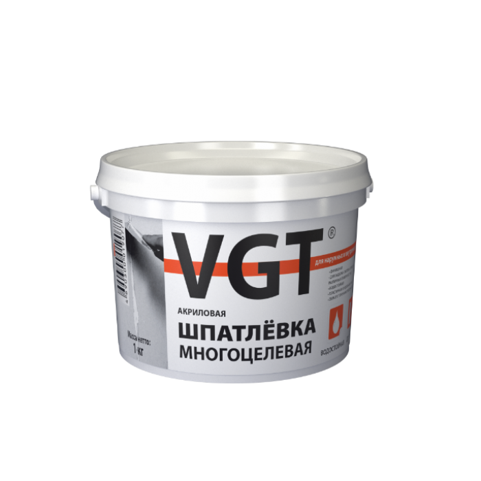 Шпатлевка многоцелевая акриловая для наружных и внутренних работ 1 кг ВГТ/6