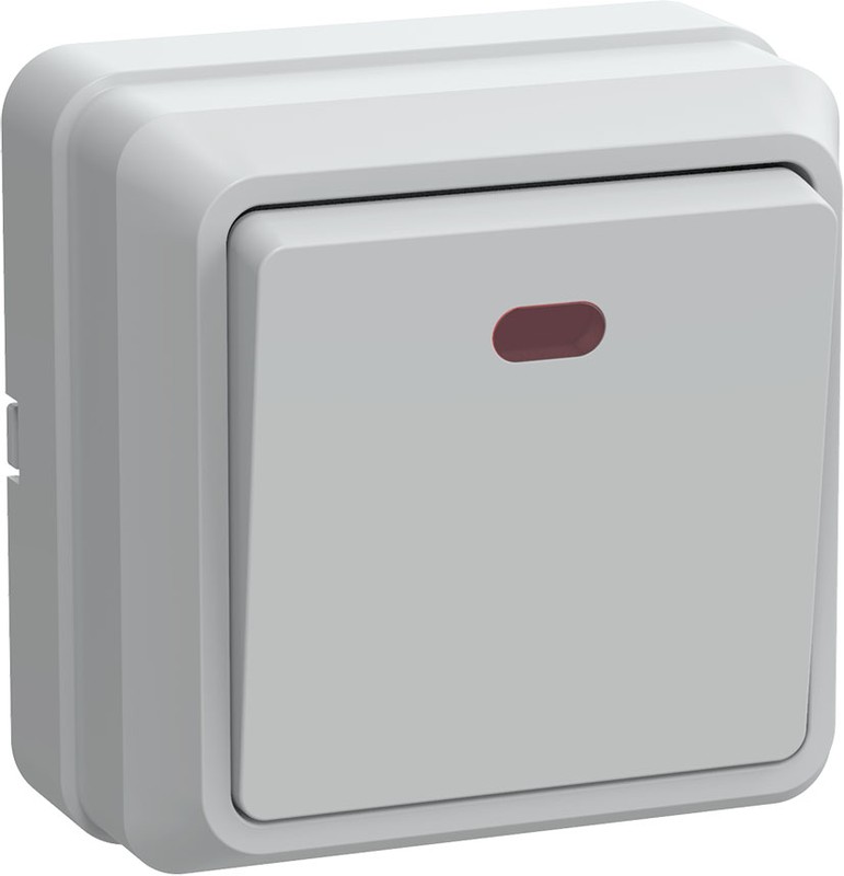 Выключатель 1 ОП белый с подсветкой 10A IP20 ОКТАВА IEK