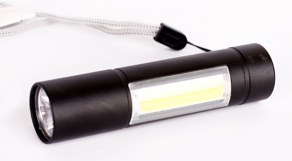 Фонарь аккумуляторный LЕD51523 черный 2LED 3 режима USB Ultraflash