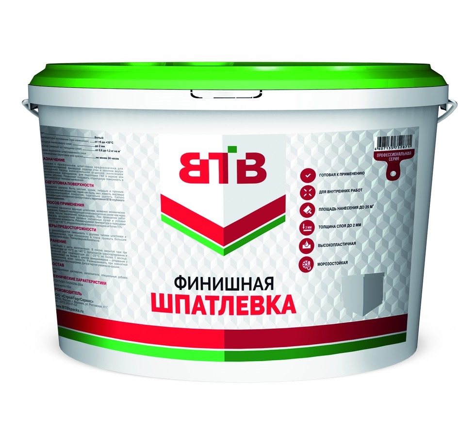 Шпатлевка финишная 5 кг ВТВ ведро/4
