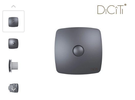 Вентилятор D100 RIO c обр.клапан Dark gray metal DICITI