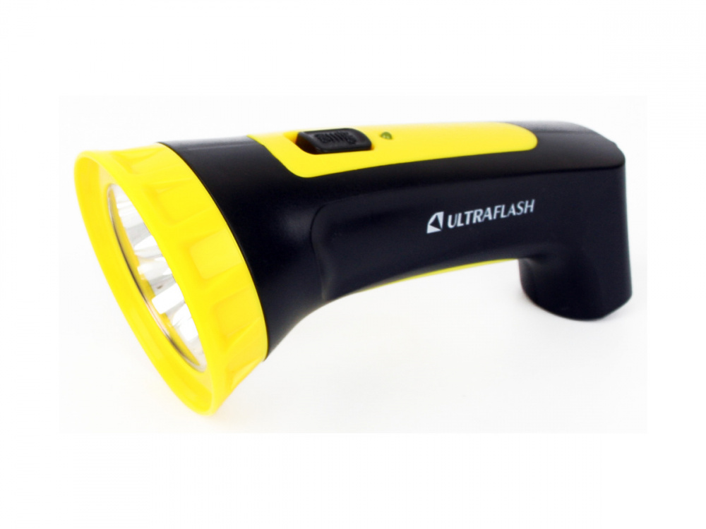 Фонарь аккумуляторный LED3804М черно/желтый 4LED Ultraflash