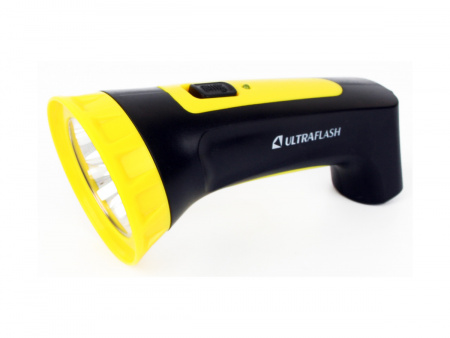 Фонарь аккумуляторный LED3804М черно/желтый 4LED Ultraflash