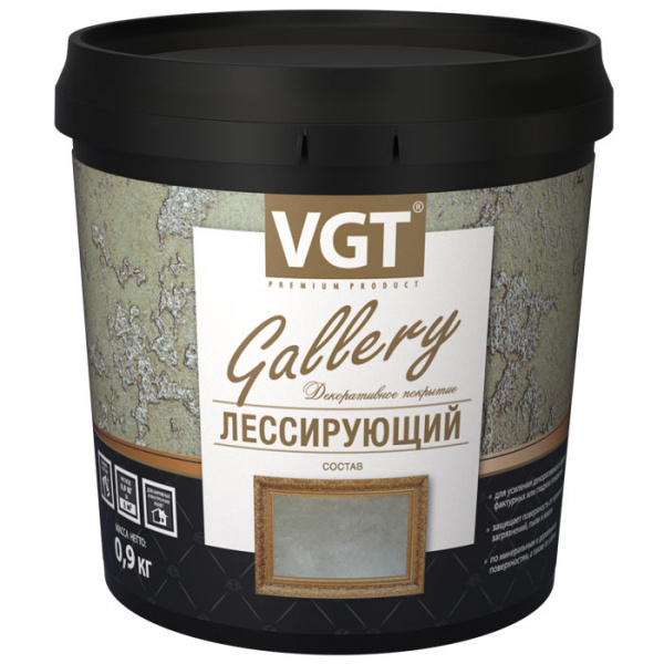 Состав лессирующий Gallery серебристо-белый 0,9 кг ВГТ/6