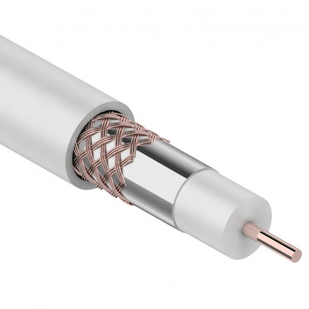 Кабель RG-6-75 СU коаксиальный белый