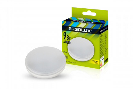Светодиод. лампа GX53 9Вт 3К Ergolux
