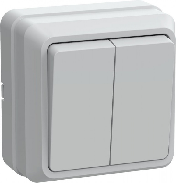 Выключатель 2 ОП белый 10A IP20 ОКТАВА IEK