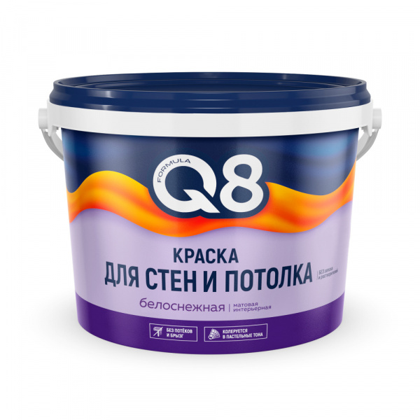 Краска ВД  для стен и потолка 3 кг FORMULA Q8/4