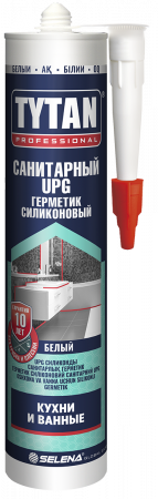 Герметик силиконовый санитарный белый 280мл UPG TURBO TITAN/12
