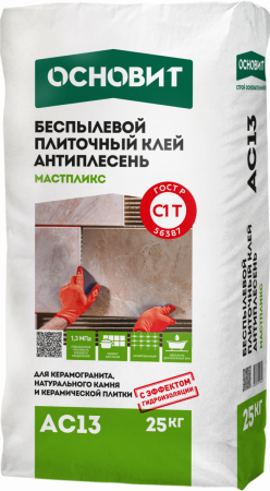 Клей плиточный ОСНОВИТ МАСТПЛИКС АС13 25кг/60 шт