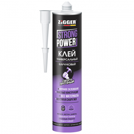 Клей каучуковый сверхпрочный STRONG POWER бежевый 380 г ZIGGER/24