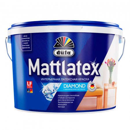Краска ВД латексная матовая 9 л Mattlatex D-100 Dufa