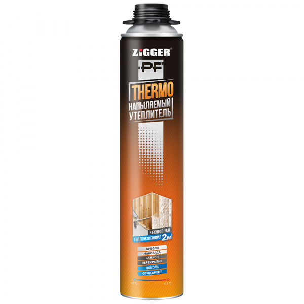 Утеплитель напыляемый THERMO 870 мл 940 г ZIGGER/12