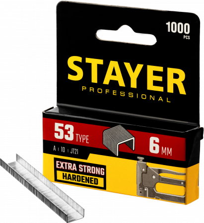 Скобы 6мм тип 53 1000шт STAYER