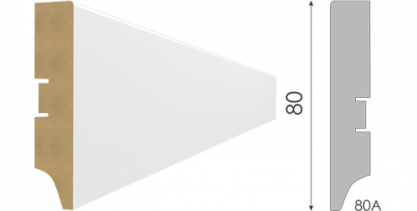 Плинтус МДФ STELLA 80A 2000*80*16 Белый/16