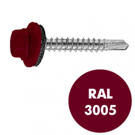 Саморезы 4,8*29 кров,сверло,красный RAL 3005(250)