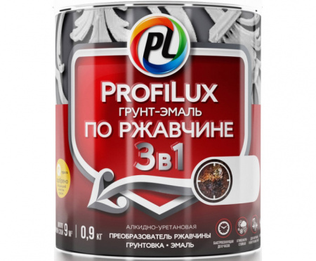 Грунт-эмаль по ржавчине черная 0,9 кг Profilux/14
