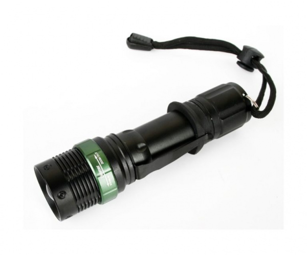 Фонарь аккумуляторный E142 220В черный CREE Ultraflash