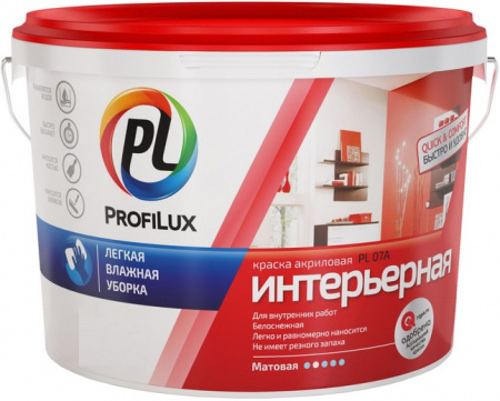 Краска ВД интерьерная супербелая 7 кг PL-07А Profilux